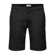 Cargo Bermuda Shorts voor Mannen Only & Sons , Black , Heren