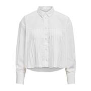 Mila Plisse Shirt Top Vrouwen Only , White , Dames