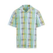 Multicolor Geruite Bowling Shirt Lanvin , Multicolor , Heren