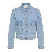 Lichtblauwe Wassing Denim Jack My Essential Wardrobe , Blue , Dames