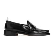 Zwarte Leren Loafers Thom Browne , Black , Heren