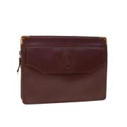 Pre-owned Leather clutches Cartier Vintage , Brown , Dames