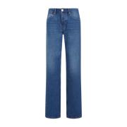 Klassieke Pasvorm Blauwe Katoenen Jeans Ami Paris , Blue , Heren