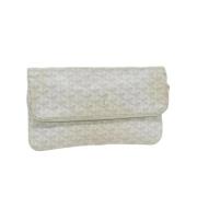 Pre-owned Leather clutches Goyard Vintage , White , Dames