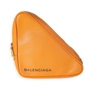 Pre-owned Leather clutches Balenciaga Vintage , Orange , Dames