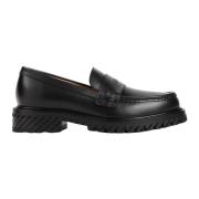 Zwarte Leren Loafer Schoenen Off White , Black , Dames