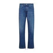 Blauwe Denim Jeans Rechte Pijp Off White , Blue , Heren