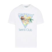 Wit Grafisch Logo Katoenen T-Shirt Casablanca , White , Heren