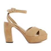 Ecru Suède Sandalen Miu Miu , Beige , Dames