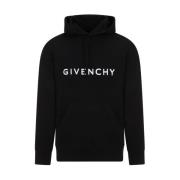 Zwarte Katoenen Hoodie Sweatshirt Ss24 Givenchy , Black , Heren