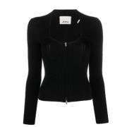 Zwarte Ribgebreide Vest Isabel Marant , Black , Dames