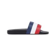 Grijze Slides Schoenen Breed Band Moncler , Multicolor , Heren