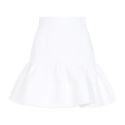 Witte Katoenen Mini Rok Ruche Patou , White , Dames