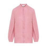 Roze Linnen Blouse Koreaanse Kraag Gabriela Hearst , Pink , Dames