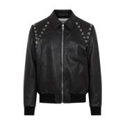 Zwarte leren jas Ss23 Alexander McQueen , Black , Heren