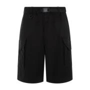 Zwarte Twill Shorts Wijde Pijpen Y-3 , Black , Heren