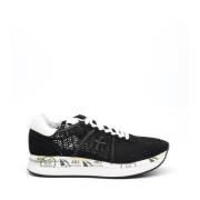 Zwarte Stof Conny Sneakers Premiata , Black , Dames