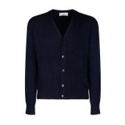 Blauwe Cashmere Cardigan met Hartlogo Ami Paris , Blue , Heren