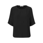 Relaxed Fit Viscose T-shirt Samsøe Samsøe , Black , Heren