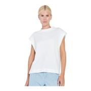 Ronde Hals Modal Polyester Top Norr , White , Dames