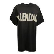 Dubbele Voorkant T-Shirt Collectie Balenciaga , Black , Dames