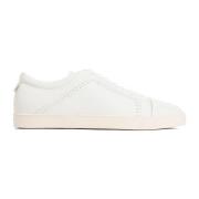 Witte Leren Sneakers Ss24 Giorgio Armani , White , Heren