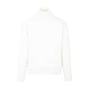 Witte Wol Turtleneck Sweater Aw23 Bally , White , Heren
