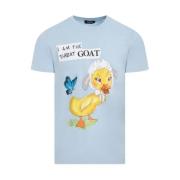 Blauw Geitenprint Katoenen T-shirt EgonLab , Blue , Heren