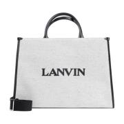 Grijze Shopper Tas met Zwarte Details Lanvin , Gray , Heren