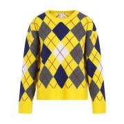 Gele Argyle Sweater Nude & Neutrals Loewe , Multicolor , Dames