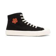 Zwarte Bloemen High Top Sneakers Kenzo , Black , Heren