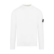 Witte Katoenen Pullover Sweater Stone Island , White , Heren