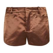 Glanzende Duchesse Katoenen Shorts Tom Ford , Brown , Dames