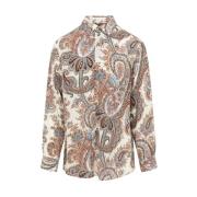 Witte Paisley Zijden Overhemd Etro , Multicolor , Heren