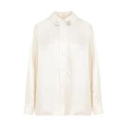 Beige Satijnen Shirt Jil Sander , Beige , Dames