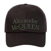 Zwarte Katoenen Stapelbare Hoed Alexander McQueen , Black , Heren