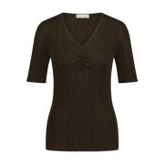 Comfortabele V-hals Shirt Jane Lushka , Green , Dames