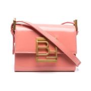 Zalm Leren Crossbody Tas By FAR , Pink , Dames