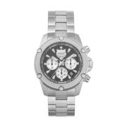 Hurricane Chrono Roestvrijstalen Horloge Plein Sport , Gray , Heren