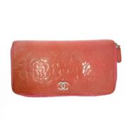 Pre-owned Leather wallets Chanel Vintage , Pink , Dames