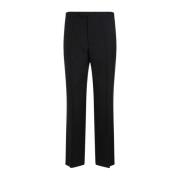 Zwarte Wol Pinstripe Pakbroek The Row , Black , Heren