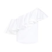 Witte Katoenen One Shoulder Top Giambattista Valli , White , Dames