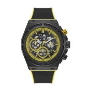 Masterpiece Multifunctioneel Horloge Zwart Geel Guess , Black , Heren