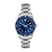 Elegante Blauwe Wijzerplaat Roestvrijstalen Horloge Versace , Gray , H...