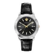 Analoge Datum Kwarts Horloge Saffierglas Versace , Gray , Heren