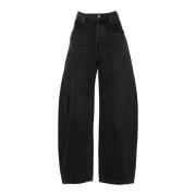 Oversized Rounded Low Rise Jeans Alexander Wang , Gray , Dames