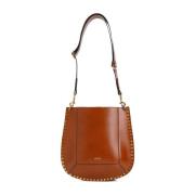 Cognac Leren Schoudertas met Studs Isabel Marant , Brown , Dames