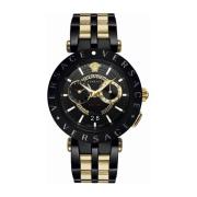V-Race Zwitsers Horloge Zwart Versace , Black , Heren
