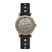 Theros Automatisch Horloge Zwart Leer Versace , Beige , Heren