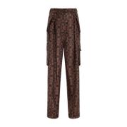 Zwarte Zijden Cargo Broek Dries Van Noten , Multicolor , Dames